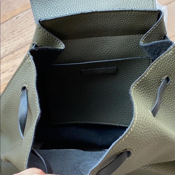NWT Zara Olive Green Backpack with Pockets - Picture 6 of 8